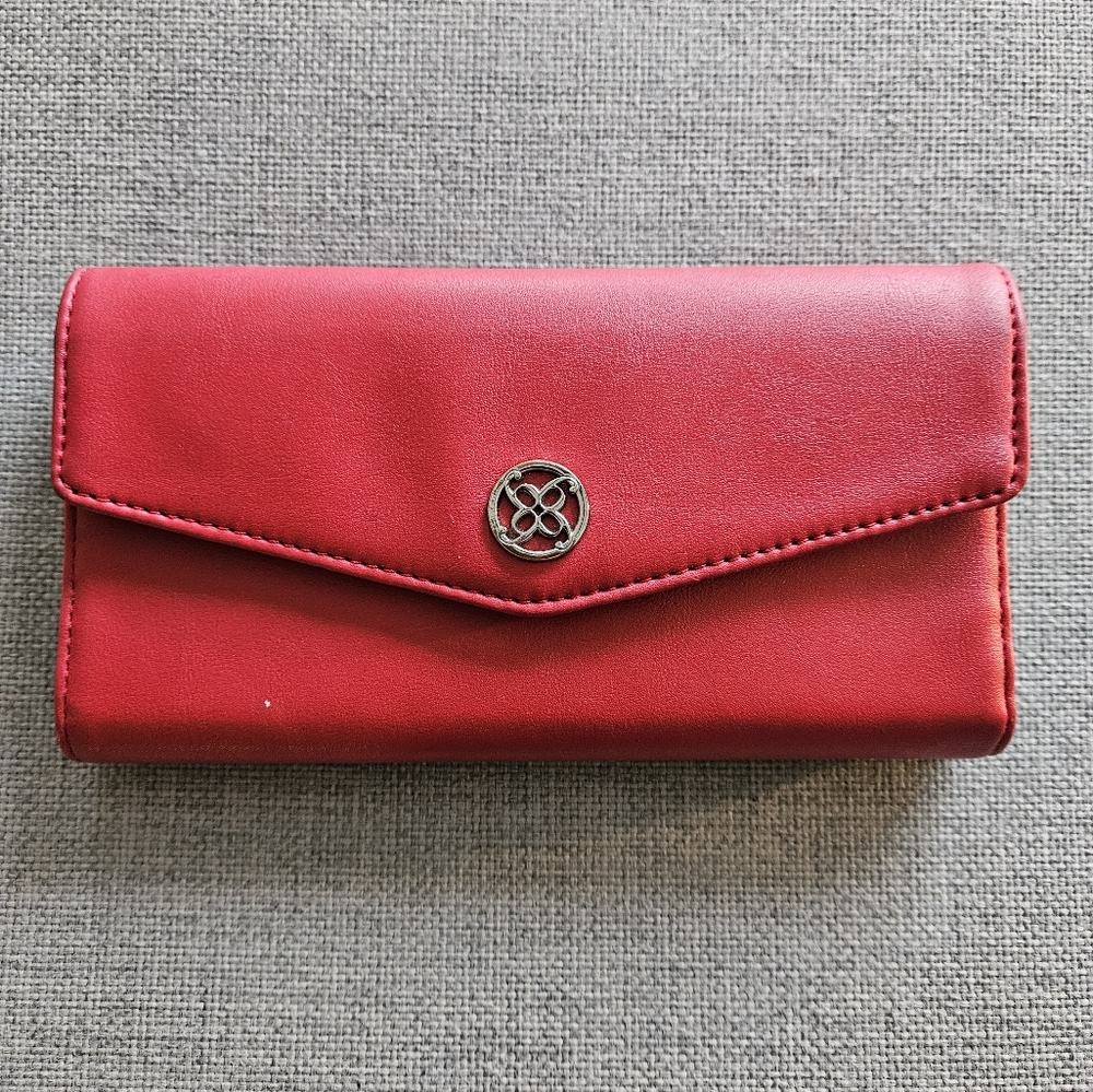 Red Wallet with Button Closure